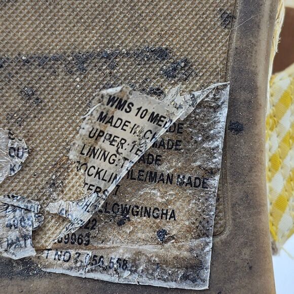 LC Lauren Conrad Rosemary Yellow Gingham Bow Sandals Size 10 - Picture 8 of 10